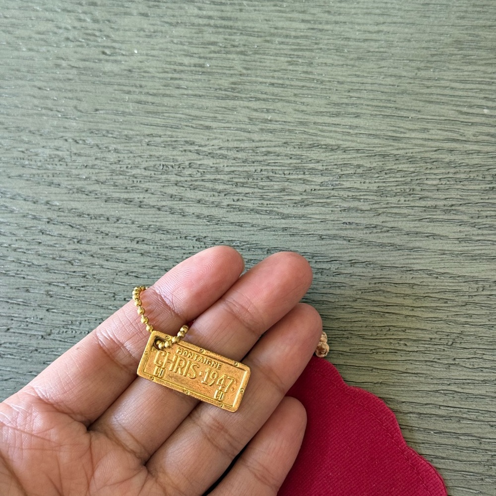 Christian Dior Vintage Gold Bar Necklace Bubble Chain